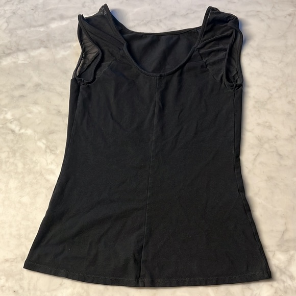 Express black tank with mesh cap sleeves. Small. Cotton Modal Spandex - Picture 3 of 5